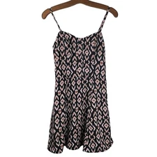 Jessica Simpson Dress Size Small Geometric Skater Smocked Back Boho Hippie