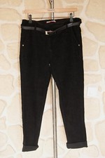 Pantalon noir avec ceinture neuf taille L marque New Collection (bl)