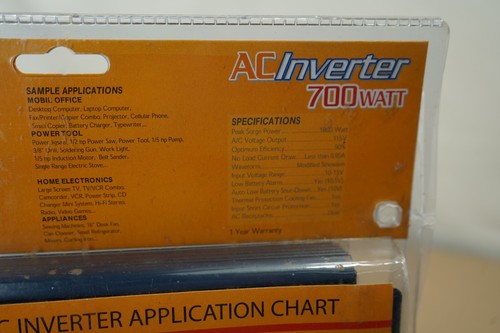 Wagan Tech AC Inverter 700W Continuous Use/1800W Peak Surge w/Original Packaging - Picture 10 of 12
