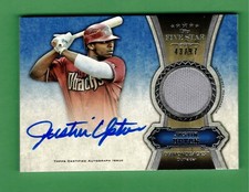 2012 TOPPS FIVE STAR JUSTIN UPTON AUTO JERSEY RELIC 43/97 DIAMONDBACKS
