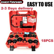 18PCS Automotive Radiator Pump Pressure Tester Coolant Vacuum Refill Tool Kit UK