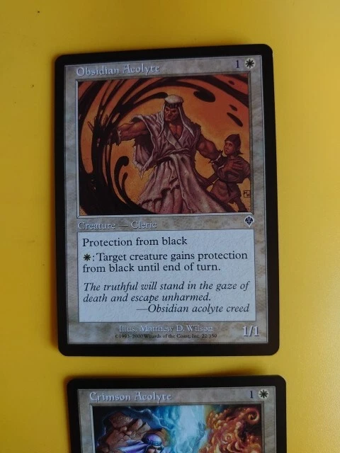MTG Card. x2  Crimson Acolyte & Obsidian Acolyte Clerics  Judgment  2 cards - Image 3 of 4