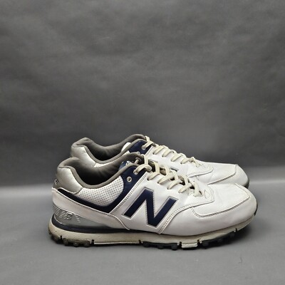 New Balance 574 Golf Shoes Mens Size EE White Blue Retro