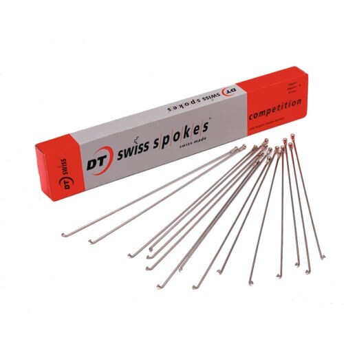16 x DT Swiss Competition silver spokes 2/1.8mm J Bend. Sizes 250-269mm. BARGAIN