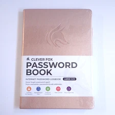 Clever Fox Password Book with alphabetical tabs. Internet Address Organizer