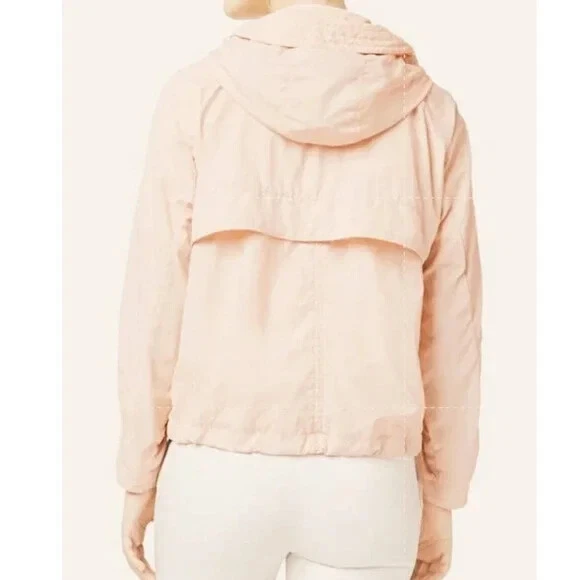 Cole Haan Grand.OS Hooded Track Jacket Full Zip Soft Shell Peach