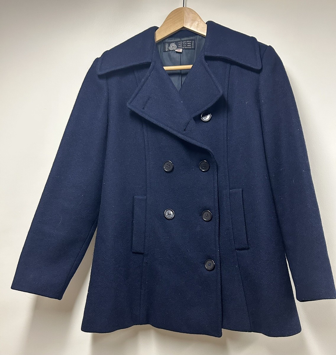 Vintage 100% Pure Wool Juniors Pea Coat Size 13, Could Also Be A Womens  Medium