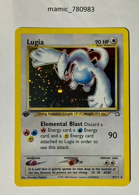 1st Edition Holo Rare Lugia 9/111 - 2000 Neo Genesis Set Pokémon Card