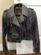 Dolce And Gabbana Cropped Leather Motorcycle Jacket Size 40