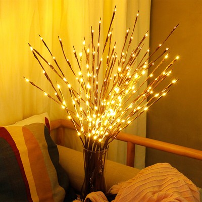 LED Lichterzweige LED Lichterkette Weiden-Zweige Lichter 77cm Weihnachten Deko