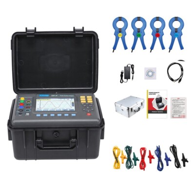 3 Phase Power Quality Analyzer Meter with CT Size 50mm×50mm Range 1.0A-1000A