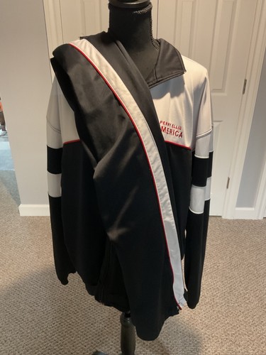 Vintage Perry Ellis America Mens Track Run Jogging SUIT Red White Black Sz L - Picture 3 of 6