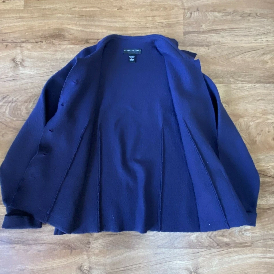 Vintage Geoffrey Beene Sport 100% Boiled Wool Jacket Purple Womens Size Large - Image 2 of 4