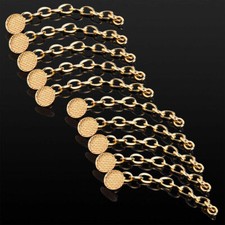 10 Pcs Dental Orthodontic Lingual Button Traction Chain Round Mesh Base Golden