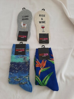  Hot Sox socks women's 4 pair, random patterns.