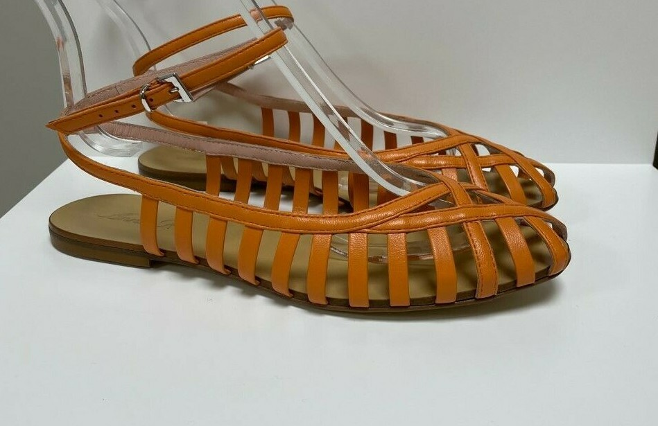 Anna F sandalo Ragnetto 513 in nappa arancio chiusura sulla