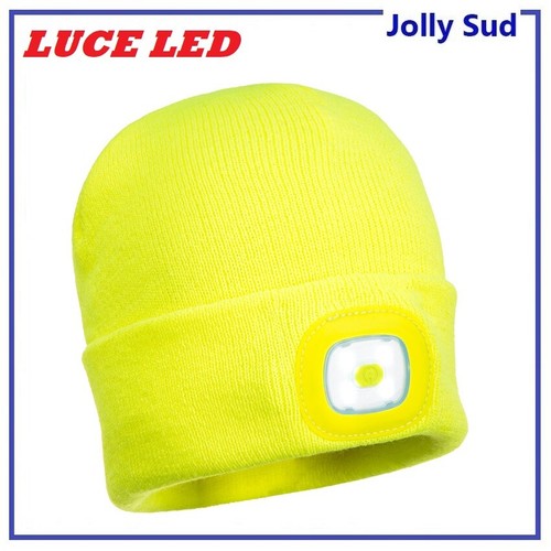 Berretto con Luce Led Ricaricabile Cappello Invernale per Escursionismo Jogging - Foto 5 di 23