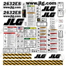 Fits JLG 2632ES Decal Kit Scissor Lift - Warning Sticker Set Logos - 3M Vinyl!