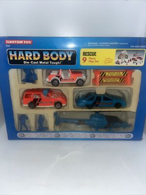 Tootsietoy Hard Body Rescue Play Set 9 Piece Die-Cast Metal Play Set  #1740
