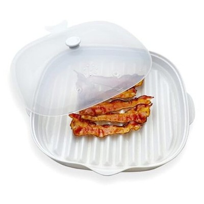 Microwave Bacon Cooker Tray, Microwavable Bacon Grill with Splatter Lid, Make 