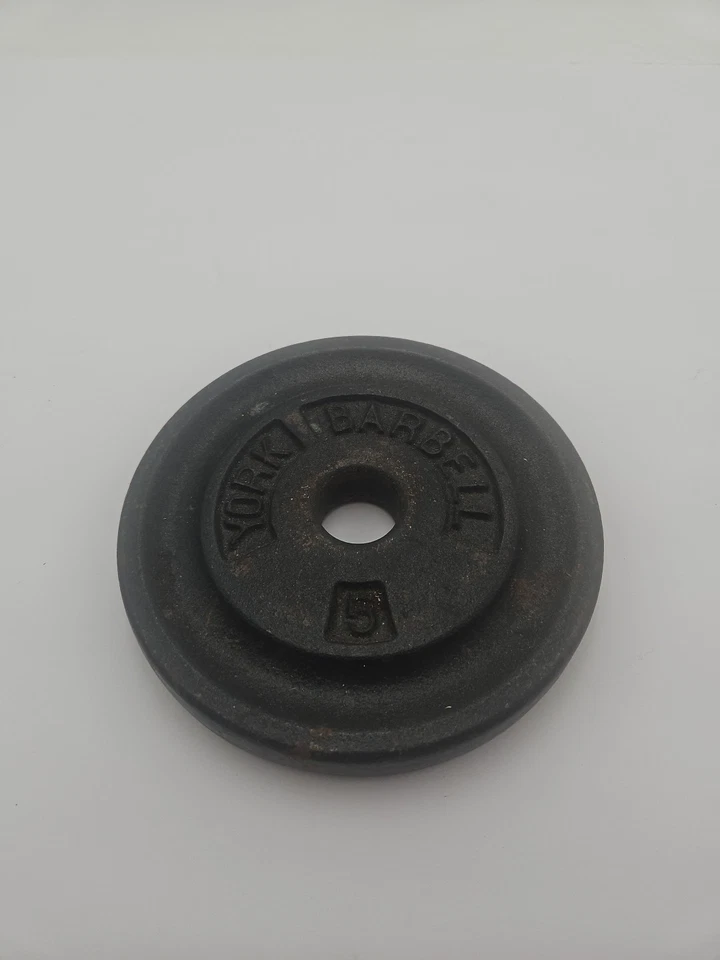 Placa de Peso Barra Estándar York De Colección ÚNICA 5Lb Estilo Hércules Milo Foto 3 de 4