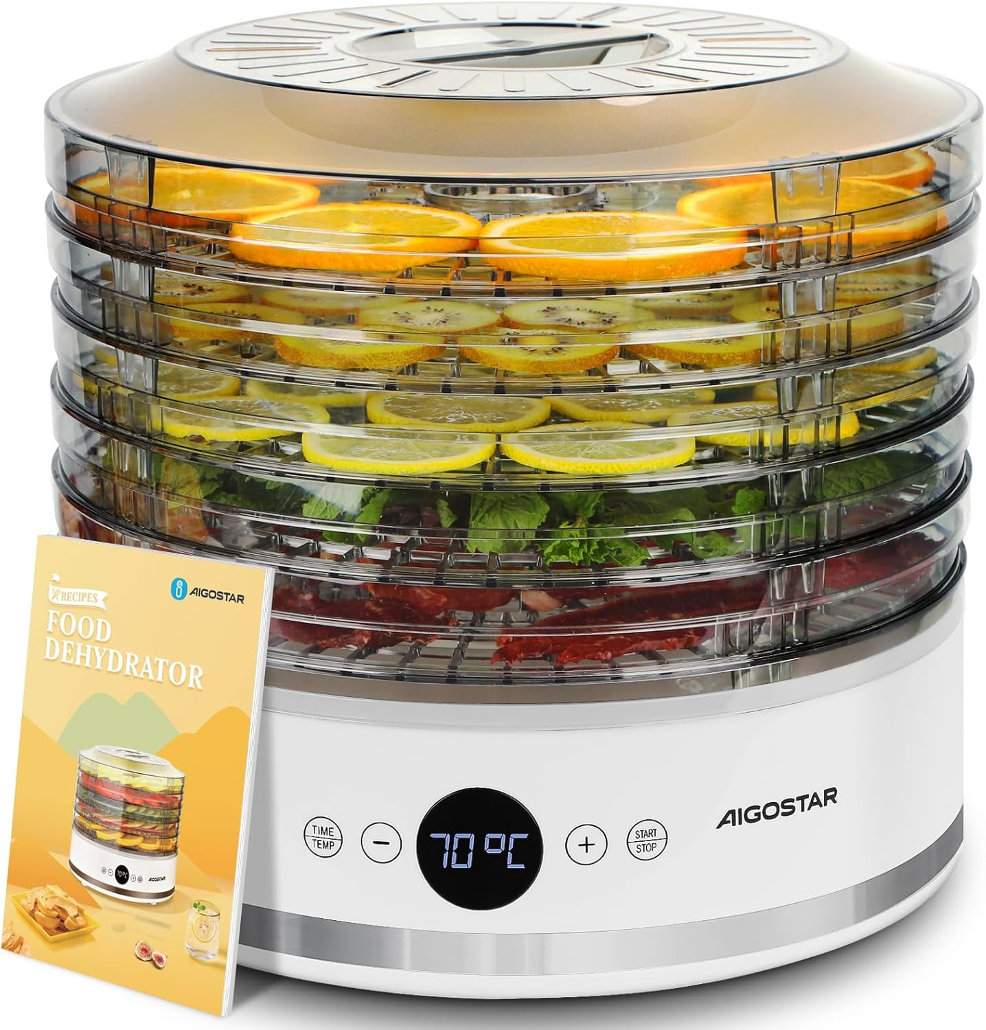 Disidratatore Alimenti LED - 5 Ripiani BPA Free - Timer Digitale 48H