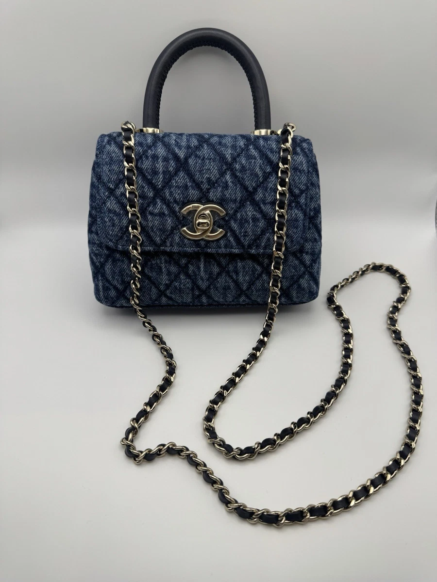 CHANEL Leather Exterior Blue Bags & Handbags for Women for sale | eBay