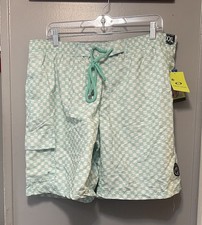 Exist Swim Shorts Nwt Men s 2 Xl Elastic Waist Drawstring Green 38x8 Pockets