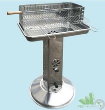 BARBECUE BRACIERE CARBONELLA CARBONE ACCIAIO INOX L58xP38xH87 SPIEDO GIRARROSTO