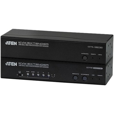 Aten - CE775 - ATEN USB Dual View KVM Extender with Deskew-TAA Compliant - 1