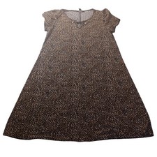 Espresso Cheetah Animal Print Womens Small S A-Line Short Sleeve Casual Dress
