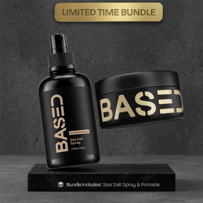 BASED Wave & Style Duo - Sea Salt Spray + Pomade for Beachy Texture, Medium Hold