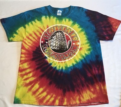 Storm Chaser Roller Coaster Tshirt Kentucky Kingdom Tie Dye XL