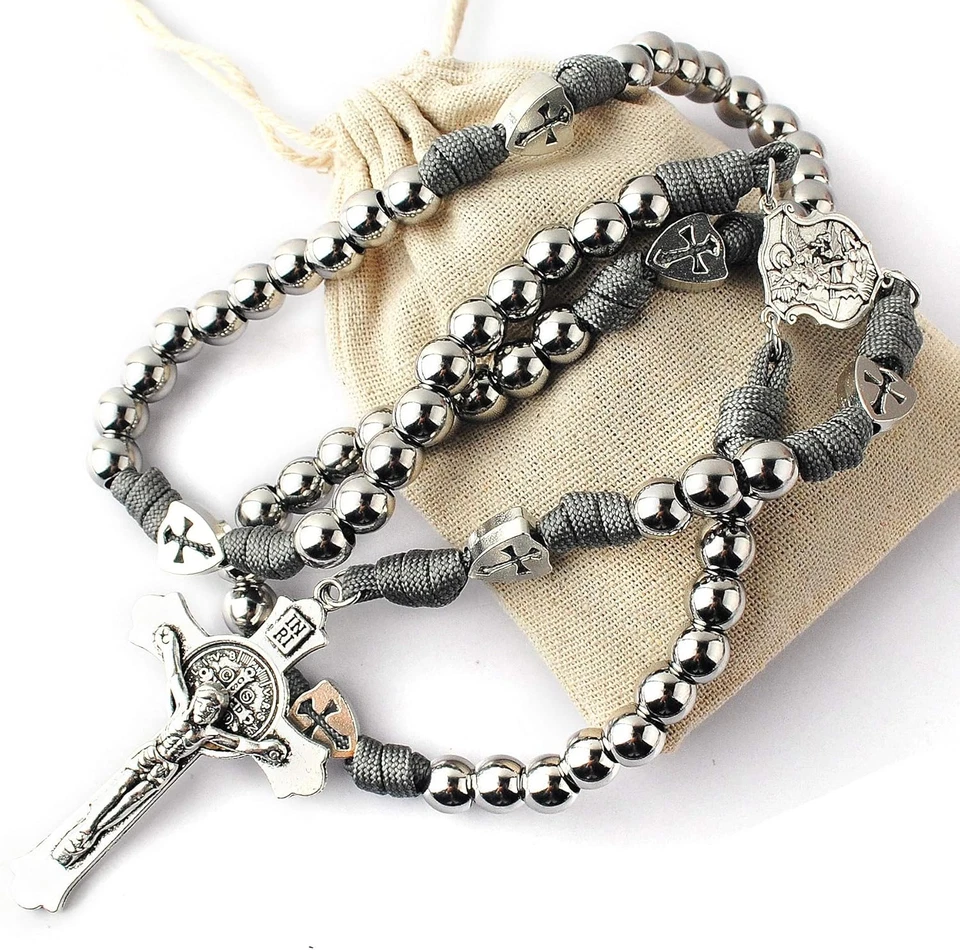 Hanlincc большой и тяжелый из нержавеющей стали бисер прочный прочный паракорд четки Ne - Изображение 4 из 4