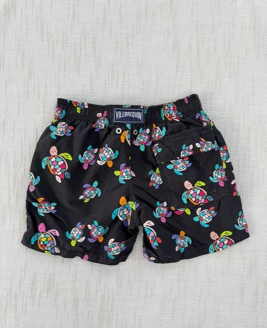 Vilebrequin Boys Ronde des Tortues Multicolor Turtle Swim Trunks Size 10 Black