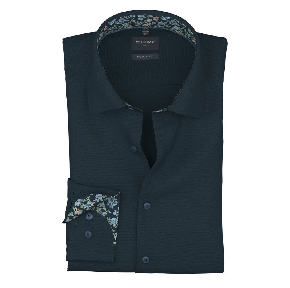 Olymp Luxor Modern Fit Men's Business Shirt Blue 136814 18 Marine