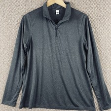 Alo Yoga 1/4 Zip Pullover Women  s Large Gray Performance Stretch Gym 30  