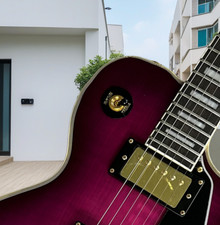 Hot Selling Purple Electric Guitar HH Pickups Fixed Bridge Mahogany Body