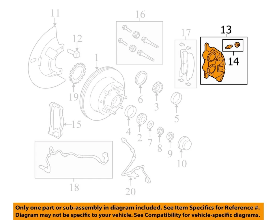 Pinza de freno delantera izquierda Ford E-350 Super Duty 2008-2021 LLJDZ Foto 2 de 3