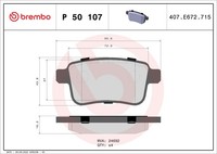 P 50 107 Brembo Bremsbelagsatz, Scheibenbremse FüR MERCEDES-BENZ,NISSAN