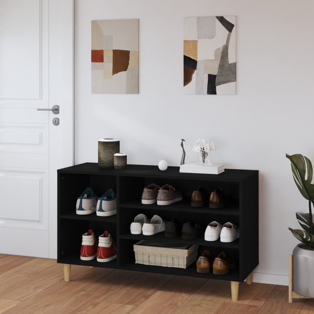Scarpiera 102x36x60 cm Nero Opaco | Organizer Scarpe Legno Robusto - 3