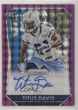 2015 Panini Prizm Rookie Signatures Violet Mosaic /50 Titus Davis Auto nd3