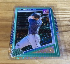 Colt Emerson 2025 Donruss Clearly Gold Glitter SSP Rated Prospect /10 Mariners