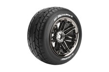 Pneus ST-Rocket + Jantes Chrome Noir 1/8 (x2) Louise RC