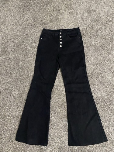 Risen High Rise Flare Jeans With Button Fly RDP1405