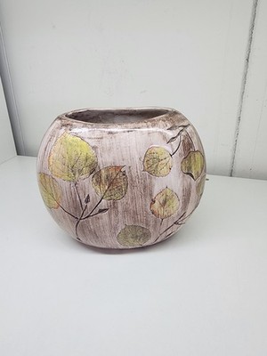 Fred Devlin Handmade Signed Pressed Aspen Leaves Pottery