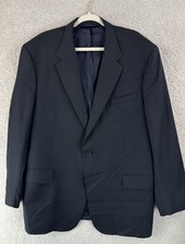 Jos. A. Bank Suit Jacket Mens 48L Dark Navy Fineline Wool Blazer Sport Coat Flaw