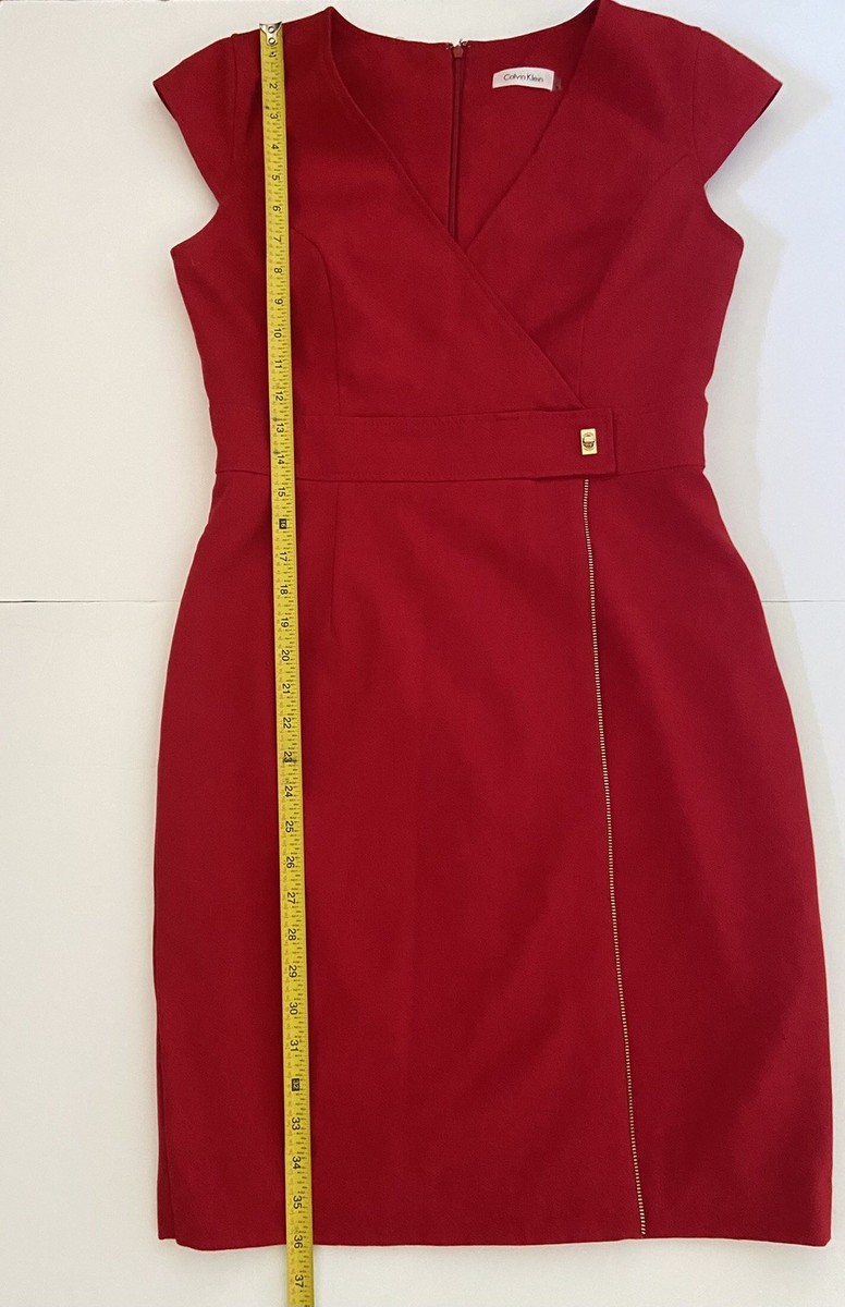 calvin klein red dress with zippers CALVIN KLEIN
