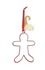 Holiday Time Red Metal Gingerbread Man Ornament 5.75” Cute Christmas Tree Decor