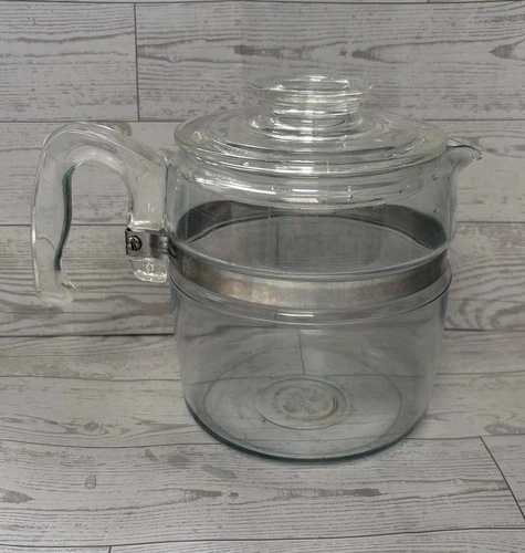 Vintage Pyrex Flameware 6 Cup Glass Percolator Coffee Pot 7756-B Pot & Lid ONLY